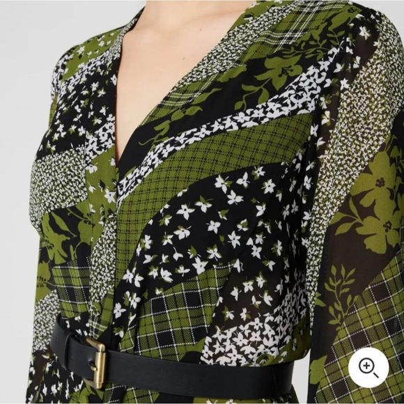 Michael kors womens Dress evergreen button down closure with belt new sz 2X - Picture 6 of 11